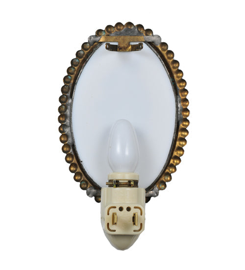 Meyda Lighting Christmas 4"W x 6"H 12-Light Antique Brass Night Light With Assorted Shade