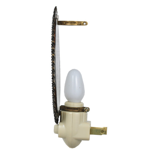 Meyda Lighting Christmas 4"W x 6"H 12-Light Antique Brass Night Light With Assorted Shade
