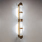 Meyda Lighting Christy 10" 4-Light Gold Metallic Wall Sconce With Frosted Clear Fluted Shade Glass