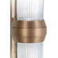 Meyda Lighting Christy 10" 4-Light Gold Metallic Wall Sconce With Frosted Clear Fluted Shade Glass