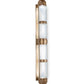 Meyda Lighting Christy 10" 4-Light Gold Metallic Wall Sconce With Frosted Clear Fluted Shade Glass