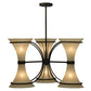 Meyda Lighting Chronos 30" 6-Light 3-Arm Classic Rust Chandelier With Sahara Taupe Idalight Shade Glass