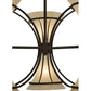 Meyda Lighting Chronos 30" 6-Light 3-Arm Classic Rust Chandelier With Sahara Taupe Idalight Shade Glass