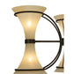Meyda Lighting Chronos 30" 6-Light 3-Arm Classic Rust Chandelier With Sahara Taupe Idalight Shade Glass