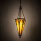 Meyda Lighting Church 14" Timeless Bronze Inverted Pendant Light With Beige Ripple Shade Glass