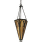 Meyda Lighting Church 14" Timeless Bronze Inverted Pendant Light With Beige Ripple Shade Glass