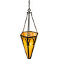 Meyda Lighting Church 14" Timeless Bronze Inverted Pendant Light With Beige Ripple Shade Glass