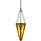 Meyda Lighting Church 14" Timeless Bronze Inverted Pendant Light With Beige Ripple Shade Glass