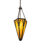 Meyda Lighting Church 14" Timeless Bronze Inverted Pendant Light With Beige Ripple Shade Glass