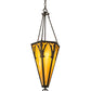 Meyda Lighting Church 14" Timeless Bronze Inverted Pendant Light With Beige Ripple Shade Glass