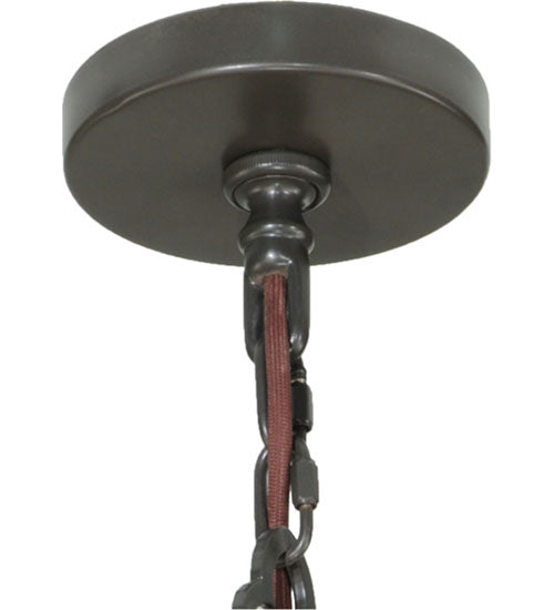Meyda Lighting Church 19" 2-Light Timeless Bronze Pendant Light With Clear Water Art Shade Glass