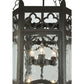 Meyda Lighting Church 19" 2-Light Timeless Bronze Pendant Light With Clear Water Art Shade Glass