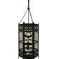 Meyda Lighting Church 19" 2-Light Timeless Bronze Pendant Light With Clear Water Art Shade Glass