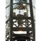 Meyda Lighting Church 19" 2-Light Timeless Bronze Pendant Light With Clear Water Art Shade Glass