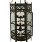 Meyda Lighting Church 19" 2-Light Timeless Bronze Pendant Light With Clear Water Art Shade Glass
