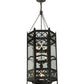 Meyda Lighting Church 19" 2-Light Timeless Bronze Pendant Light With Clear Water Art Shade Glass