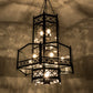 Meyda Lighting Church 36" 13-Light Chestnut Pendant Light With Clear Water Shade Glass