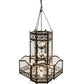 Meyda Lighting Church 36" 13-Light Chestnut Pendant Light With Clear Water Shade Glass