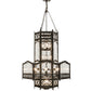 Meyda Lighting Church 36" 13-Light Chestnut Pendant Light With Clear Water Shade Glass