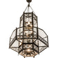 Meyda Lighting Church 36" 13-Light Chestnut Pendant Light With Clear Water Shade Glass