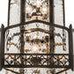 Meyda Lighting Church 36" 13-Light Chestnut Pendant Light With Clear Water Shade Glass