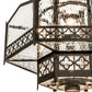 Meyda Lighting Church 36" 13-Light Chestnut Pendant Light With Clear Water Shade Glass