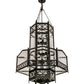 Meyda Lighting Church 36" 13-Light Chestnut Pendant Light With Clear Water Shade Glass