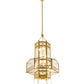 Meyda Lighting Church 36" 13-Light Goldtastic Pendant Light With Clear Water Art Shade Glass