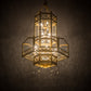 Meyda Lighting Church 36" 13-Light Goldtastic Pendant Light With Clear Water Art Shade Glass