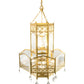 Meyda Lighting Church 36" 13-Light Goldtastic Pendant Light With Clear Water Art Shade Glass