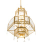 Meyda Lighting Church 36" 13-Light Goldtastic Pendant Light With Clear Water Art Shade Glass