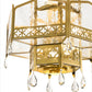 Meyda Lighting Church 36" 13-Light Goldtastic Pendant Light With Clear Water Art Shade Glass