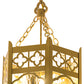 Meyda Lighting Church 36" 13-Light Goldtastic Pendant Light With Clear Water Art Shade Glass