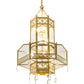 Meyda Lighting Church 36" 13-Light Goldtastic Pendant Light With Clear Water Art Shade Glass