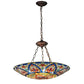 Meyda Lighting Church Dome 24" 4-Light Mahogany Bronze Inverted Pendant Light With Multi-Colored Shade Glass