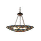 Meyda Lighting Church Dome 24" 4-Light Mahogany Bronze Inverted Pendant Light With Multi-Colored Shade Glass