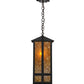 Meyda Lighting Church Street 14" Craftsman Brown Pendant Light With Amber Mica Shade Glass