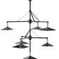 Meyda Lighting Church Street 47" 7-Light Craftsman Brown Chandelier With Silver Mica Shade Glass