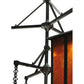 Meyda Lighting Church Street 58" 7-Light Craftsman Brown Chandelier With Amber Mica Shade Glass