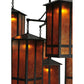 Meyda Lighting Church Street 58" 7-Light Craftsman Brown Chandelier With Amber Mica Shade Glass