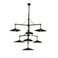 Meyda Lighting Church Street 58" 7-Light Craftsman Brown Chandelier With Amber Mica Shade Glass