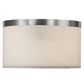 Meyda Lighting Cilindro 10" 2-Light Nickel Flush Mount Light With White Eggshell Fabric & Statuario Idalight Shade