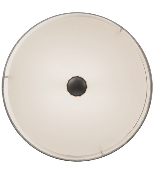Meyda Lighting Cilindro 10" 2-Light Nickel Flush Mount Light With White Eggshell Fabric & Statuario Idalight Shade