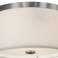 Meyda Lighting Cilindro 10" 2-Light Nickel Flush Mount Light With White Eggshell Fabric & Statuario Idalight Shade