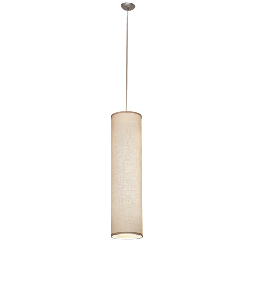 Meyda Lighting Cilindro 10" 2-Light Nickel Pendant Light With Honey Bombay Textrene Shade