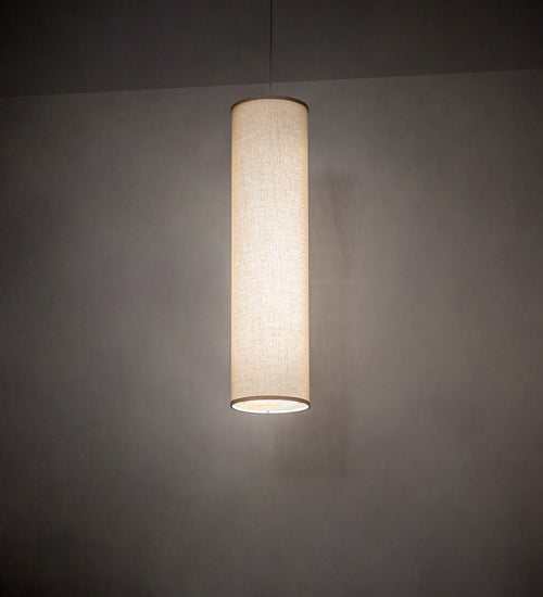 Meyda Lighting Cilindro 10" 2-Light Nickel Pendant Light With Honey Bombay Textrene Shade