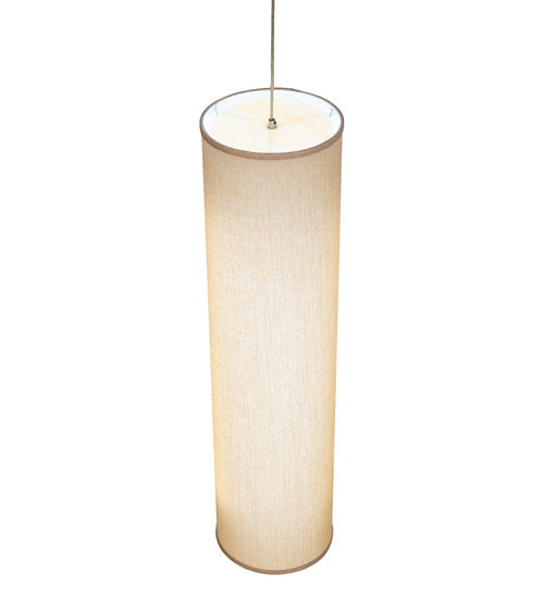 Meyda Lighting Cilindro 10" 2-Light Nickel Pendant Light With Honey Bombay Textrene Shade