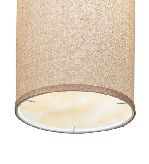 Meyda Lighting Cilindro 10" 2-Light Nickel Pendant Light With Honey Bombay Textrene Shade