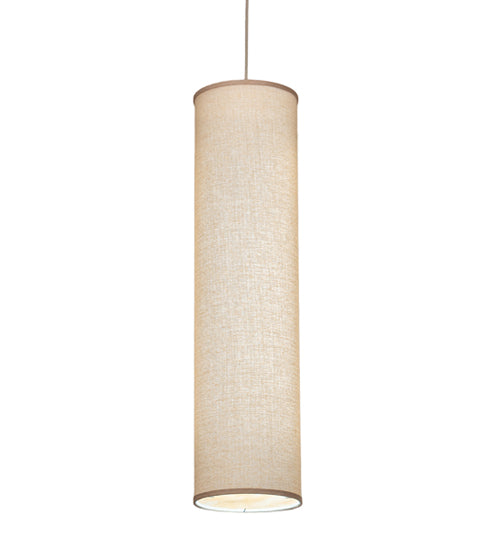 Meyda Lighting Cilindro 10" 2-Light Nickel Pendant Light With Honey Bombay Textrene Shade