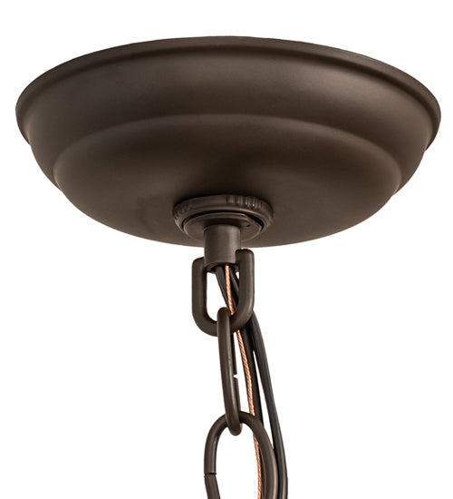 Meyda Lighting Cilindro 10" 3-Light Oil Rubbed Bronze Pendant Light With Amber Mica Shade Glass